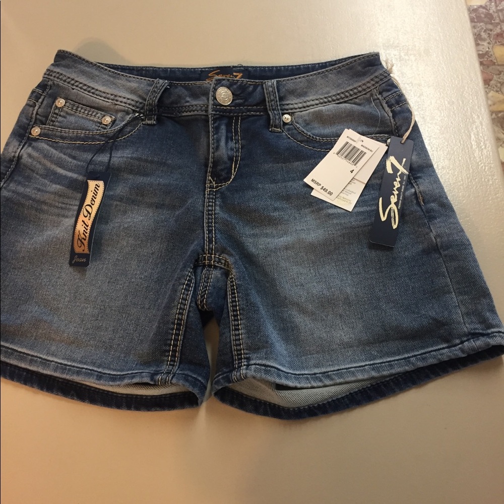 Seven 7 knit denim shorts 4